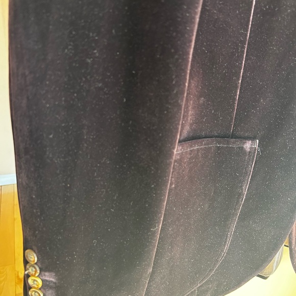 Velvet men blazer in deep brown. - Picture 3 of 3